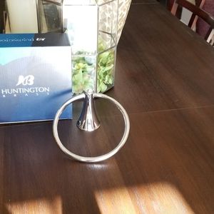 NIB Huntington Brass Towel Ring Chrome finish